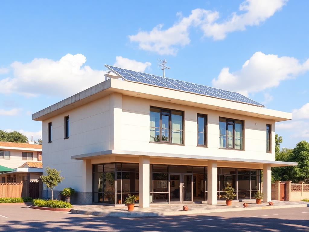 Medium Kenyan business building with 20kW rooftop solar array